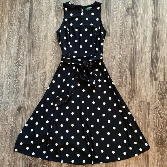 Lauren Ralph Lauren Dresses & Skirts - Lauren Ralph Lauren polka dot Jersey midi dress